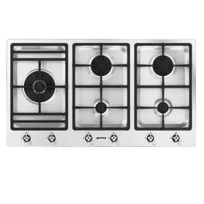 Table gaz Classica 90cm 5 foyers Inox - SMEG Elite R�f. PS9062