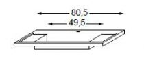 Table HALO monovasque intégrée en synthèse 80 cm - SANIJURA Réf. 550975