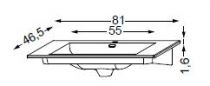 Table HALO simple vasque intégrée en céramique régular 80 cm - SANIJURA Réf. 551310