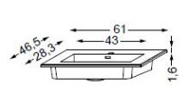 Table HALO simple vasque intégrée en céramique Urban couleur 60 cm - SANIJURA Réf. 551930