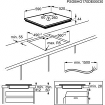 Table induction 59cm 4 foyers Anthracite - Electrolux Réf. EIS6648