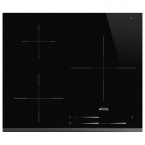 Table induction 60cm 3 foyers Noir bord avant biseauté - SMEG Réf. SI7633B