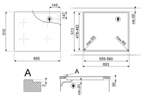 Table induction 60cm 4 foyers Noir -SMEG Elite Réf. SI1M4644D