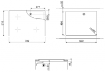 Table induction 70cm 3 foyers Noir - SMEG Réf. SI1M7733B