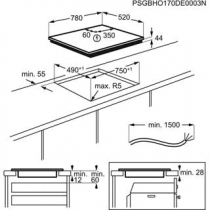 Table induction 78cm 6 foyers Noir - AEG Réf. IKK86683FB