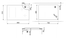 Table induction 80cm 4 foyers Noir - SMEG Elite Réf. SI1M4844D
