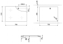 Table induction 80cm 4 foyers Noir - SMEG Réf. SI1F7845B