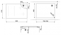 Table induction 80cm 5 foyers Noir -SMEG Elite Réf. SI1M4854D