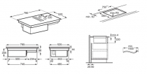 Table induction aspirante 80cm 4 foyers A+ Noir - Electrolux Réf. KCD83443