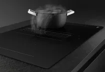 Table induction avec hotte int&eacute;gr&eacute;e Classica 83cm 4 zones Noir Mat - SMEG Elite R&eacute;f. HOBD382N2
