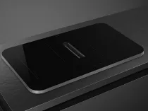 Table induction avec hotte int&eacute;gr&eacute;e ISOLA ALTA 83cm Noir cadre Inox - SMEG Elite R&eacute;f. HHSL7844X