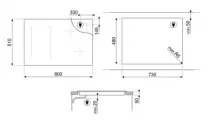 Table induction Classica 80cm 4 zones Noir Mat - SMEG Elite R&eacute;f. SIM3844N