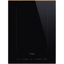 Table induction Dolce Stil Novo 38cm 2 foyers Noir / Cuivre - SMEG Réf. SIM631WLDR