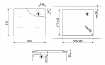 Table induction full zone 80cm Noir mat - SMEG Elite Réf. SIM3864MB