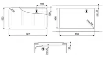 Table induction ISOLA ALTA 90cm 6 zones Noir- SMEG Elite R&eacute;f. SISL7964MB