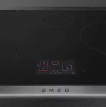 Table induction ISOLA ALTA PRO 80cm 4 foyers Noir cadre Inox - SMEG Elite R&eacute;f. SISL7845X