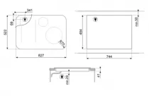 Table induction ISOLA ALTA PRO 80cm 4 foyers Noir cadre Inox - SMEG Elite R&eacute;f. SISL7845X
