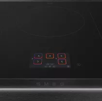 Table induction ISOLA ALTA PRO 90cm 5 foyers Noir cadre Noir - SMEG Elite R&eacute;f. SISL7955MB