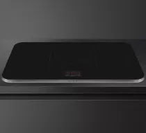 Table induction ISOLA ALTA PRO 90cm 5 zones Noir cadre Inox - SMEG Elite R&eacute;f. SISL7955X