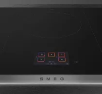 Table induction ISOLA ALTA PRO 90cm 5 zones Noir cadre Inox - SMEG Elite R&eacute;f. SISL7955X