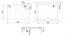 Table induction ISOLA FLAT 80cm 4 zones Noir - SMEG Elite R&eacute;f. SISL7844