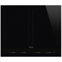 Table induction Linéa 60cm 4 foyers Noir - SMEG Réf. SIM1643D