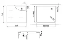 Table induction MUSA 60cm 4 zones Noir - SMEG Elite R&eacute;f. SI2B22641D