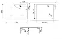 Table induction MUSA 75cm 4 zones Noir - SMEG Elite R&eacute;f. SI2B22741D