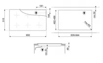 Table induction MUSA 90cm 5 zones Noir - SMEG Elite R&eacute;f. SI1M24954D