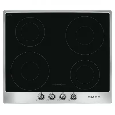Table induction Victoria 60cm 4 foyers Noir cadre Inox - SMEG R�f. SI964XM