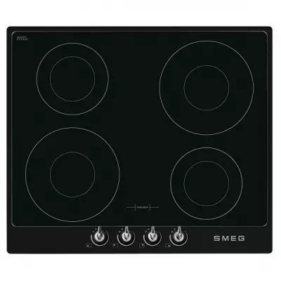 Table induction Victoria 60cm 4 foyers Noir cadre Noir - SMEG R�f. SI964NM