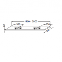 Table Parallel 160cm 2 découpes pour E90011 & E90012 - JACOB DELAFON Réf. EB17-1600-MM