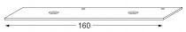 Table pour vasque à poser en verre uni - Double découpe 160 cm - SANIJURA Réf. 552413