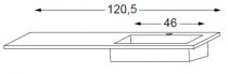 Table simple vasque intégrée à droite en cératop 120 cm - SANIJURA Réf. 551368