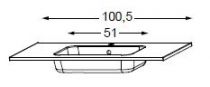 TABLE SYNTHESE LUMEN L:1000 REFLEX VASQUE CENTRE - SANIJURA Réf. 551123