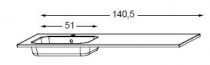 TABLE SYNTHESE LUMEN L:1400 REFLEX VASQUE GAUCHE - SANIJURA Réf. 551129