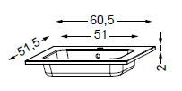 TABLE SYNTHESE LUMEN L:600 REFLEX VASQUE CENTRE - SANIJURA Réf. 551120