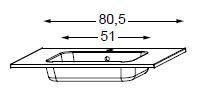 TABLE SYNTHESE LUMEN L:800 REFLEX VASQUE CENTRE - SANIJURA Réf. 551121