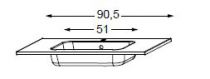 TABLE SYNTHESE LUMEN L:900 REFLEX VASQUE CENTRE - SANIJURA Réf. 551122