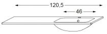 Table vasque intégrée à droite en verre uni 120 cm - SANIJURA Réf. 551336