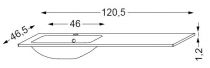 Table vasque intégrée à gauche en verre uni 120 cm - SANIJURA Réf. 551337