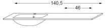 Table vasque intégrée à gauche en verre uni 140 cm - SANIJURA Réf. 551339