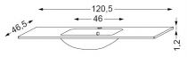 Table vasque intégrée au centre en verre uni 120 cm - SANIJURA Réf. 551323