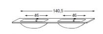 TABLE VERRE LUCIOLE L:1400 UNI DOUBLE VASQUE - SANIJURA Réf. 552033