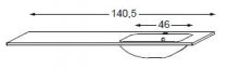 TABLE VERRE UNI LUMEN L:1400 VASQUE DROITE - SANIJURA Réf. 551240