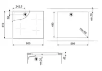 Table vitroc&eacute;ramique 60cm 4 zones Noir - SMEG Elite R&eacute;f. SE264TD2