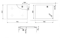 Table vitroc&eacute;ramique 80cm 4 zones Noir - SMEG Elite R&eacute;f. SE484EMTD