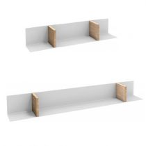 Tablette métal Blanc / frêne massif 60 & 90 cm - JACOB DELAFON