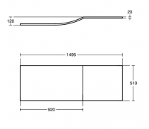 Tablier frontal Connect Air 150cm Blanc - PORCHER Réf. T362601