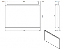 Tablier latéral 80cm Blanc - SANINDUSA Réf. 8003020000